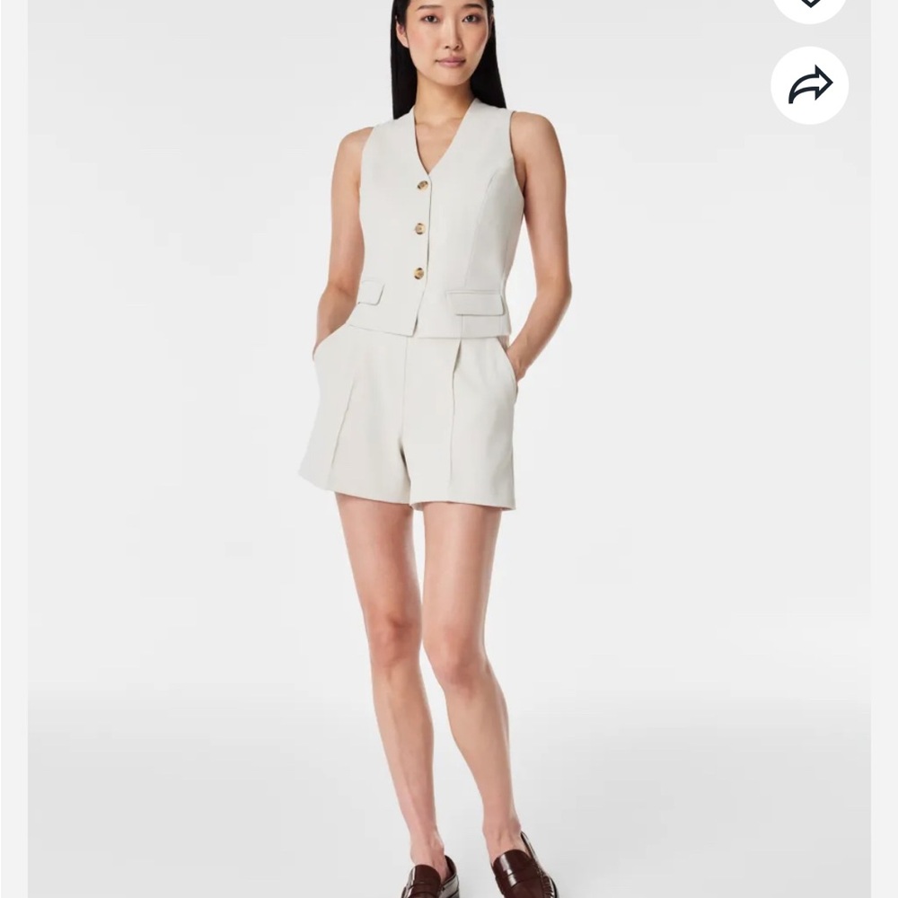 SPANX Cream vest and 6” trousers set